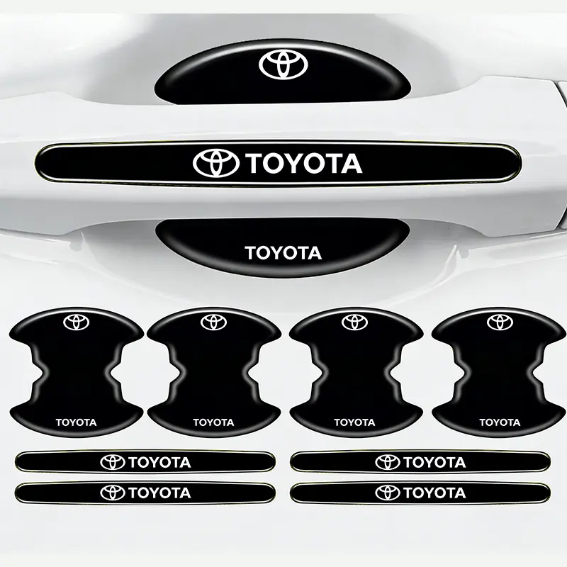 8-piece set for Toyota car door handle covers, scratch-resistant door groove protection, suitable for Toyota models, car accessories, car stickers, car decals