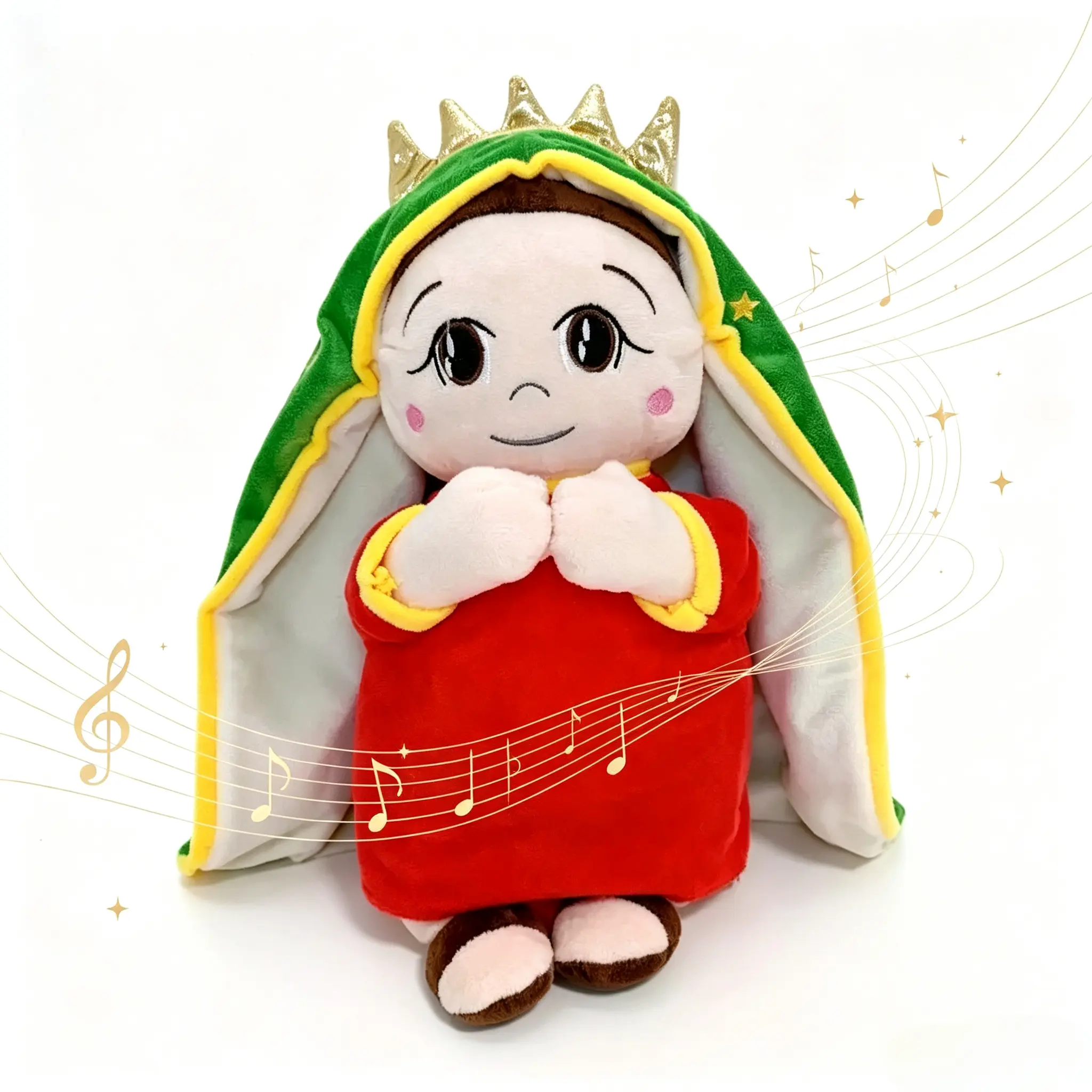 Maria and Jesus Baby Sleeping Companion Sound Soothing Musical Plush Toys With Air Bag And Light Doll Breathing Kawaii Toy Gifts