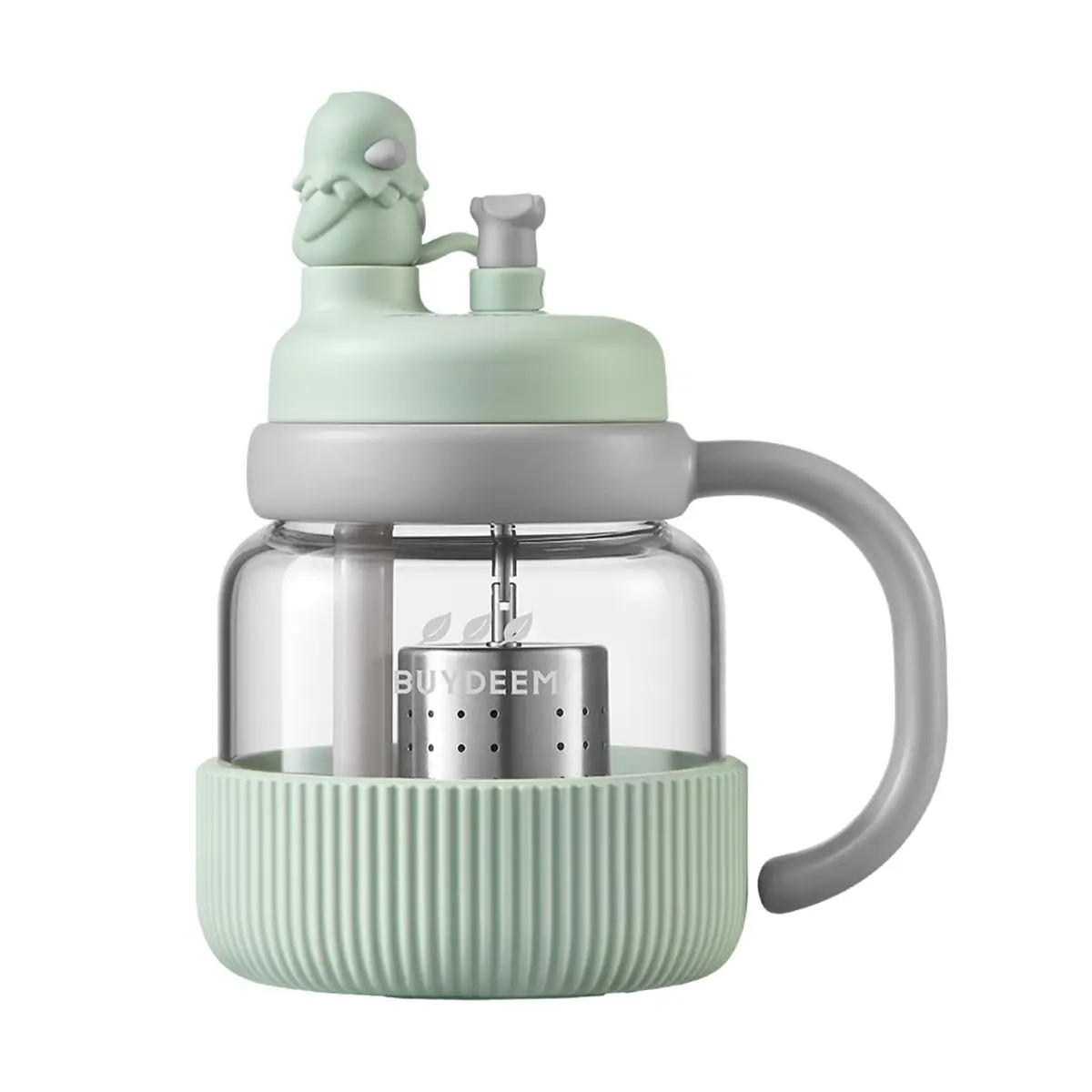 BUYDEEM 600ml Glass Tea Tumbler with Infuser - Portable Double Wall Tea Cup for Loose Leaf & Tea Bags - DG86/A8