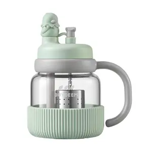 BUYDEEM 600ml Glass Tea Tumbler with Infuser - Portable Double Wall Tea Cup for Loose Leaf & Tea Bags - DG86/A8