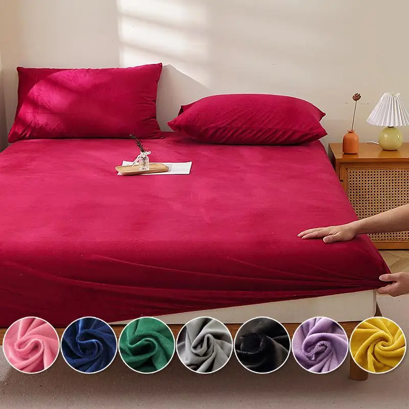 Solid Color Fitted Sheet Set, 2/3 Counts/set Including 1 Count Fitted Sheet & 1/2 Counts Pillowcase, Soft Comfortable Bedding Set for Home Bedroom