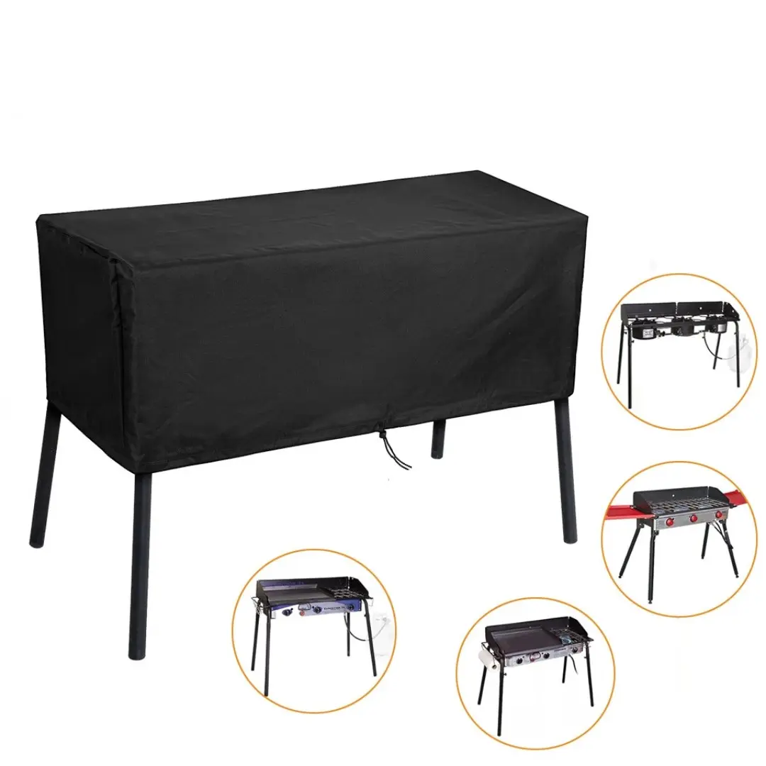 1pc 2-Burner Camp Stove Patio Cover, Outdoor Cover for Camp Chef 2 Burner Burners Stove, Gas Stove Cover, Protective Shield for Outdoor Kitchen, Stovetop Cover, Polyester Cover