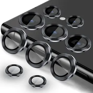1 Pack Camera Lens Protector, Smartphone Camera Accessories for Samsung Galaxy S25 Plus S26/S26 Plus/S26 Ultra, Tempered Glass Aluminum Alloy Ring Lens Cover with Installation Tray Removal tool Fit for Samsung Galaxy S24 Plus S26/S26 Plus/S26
