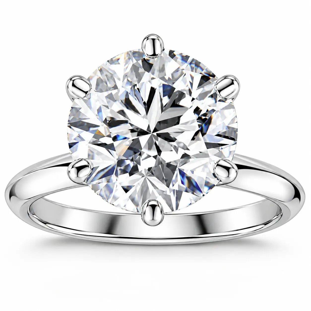 Certified 6 Ct Solitaire Diamond Engagement Ring Platinum Lab Grown