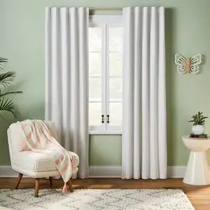 84" Blackout Irregular Mini Striped Kids' Panel Beige - Pillowfort: Noise Reduction, UV Protection, Energy Efficient