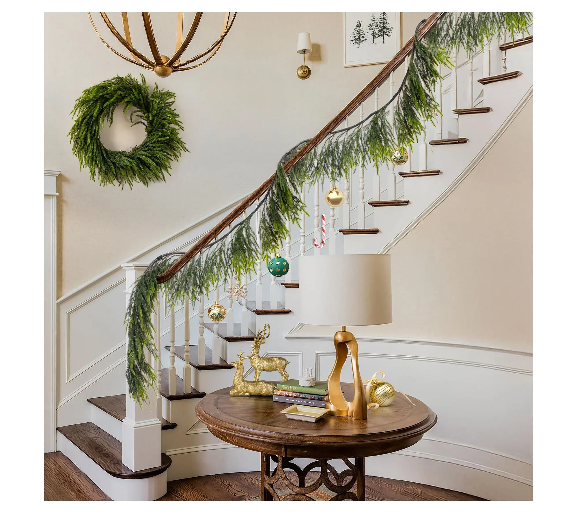 Glitzhome 9' Christmas Green Pine PE Garland