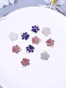 10 Cute Cartoon Cat Paw Charms, Perfect for DIY Jewelry Making, Ear Rings, Necklaces, Bracelets, Keychains, Daily Accessories