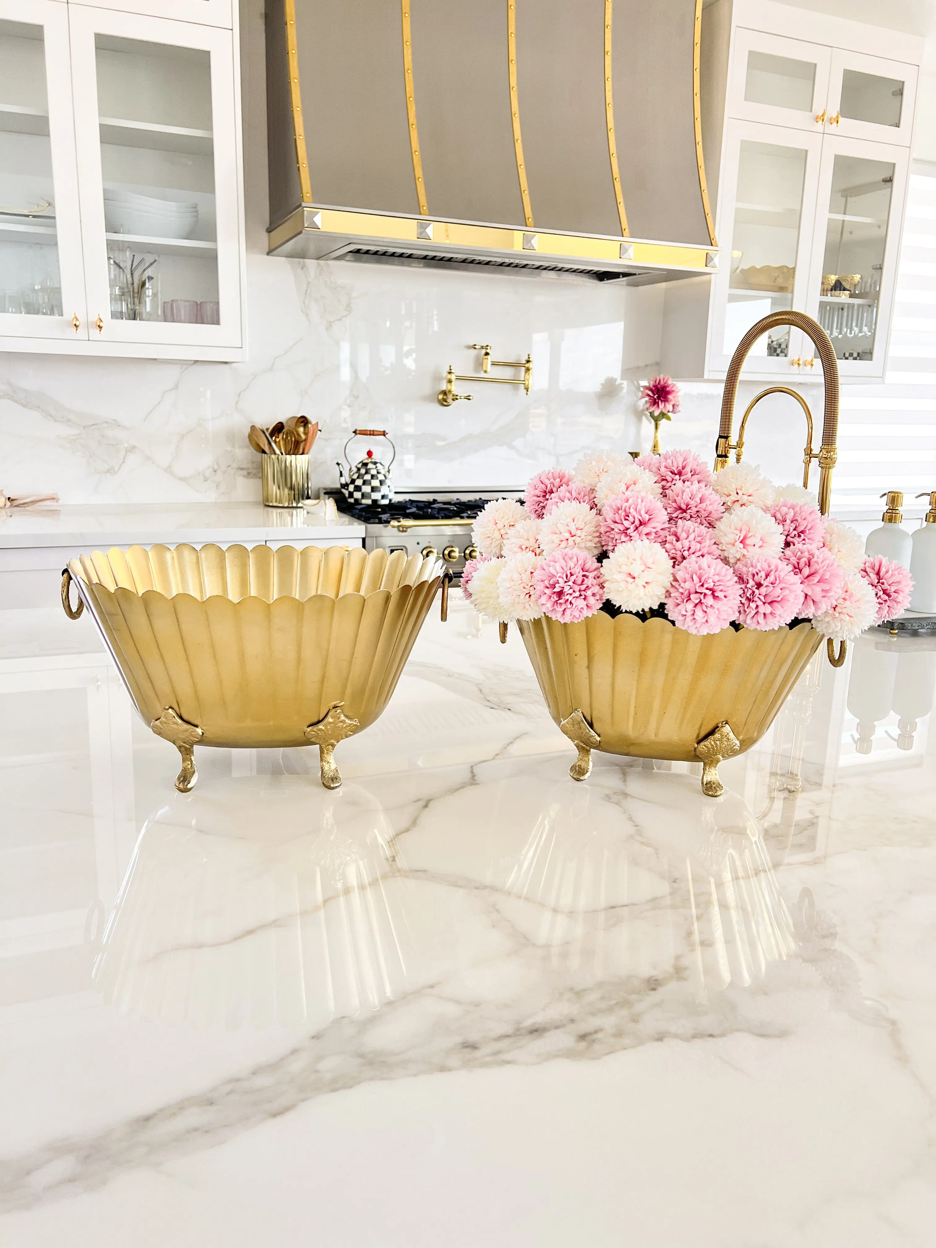 Gold Footed Metal Planter (Two Sizes) Gold Footed Metal Planter (Two Sizes)