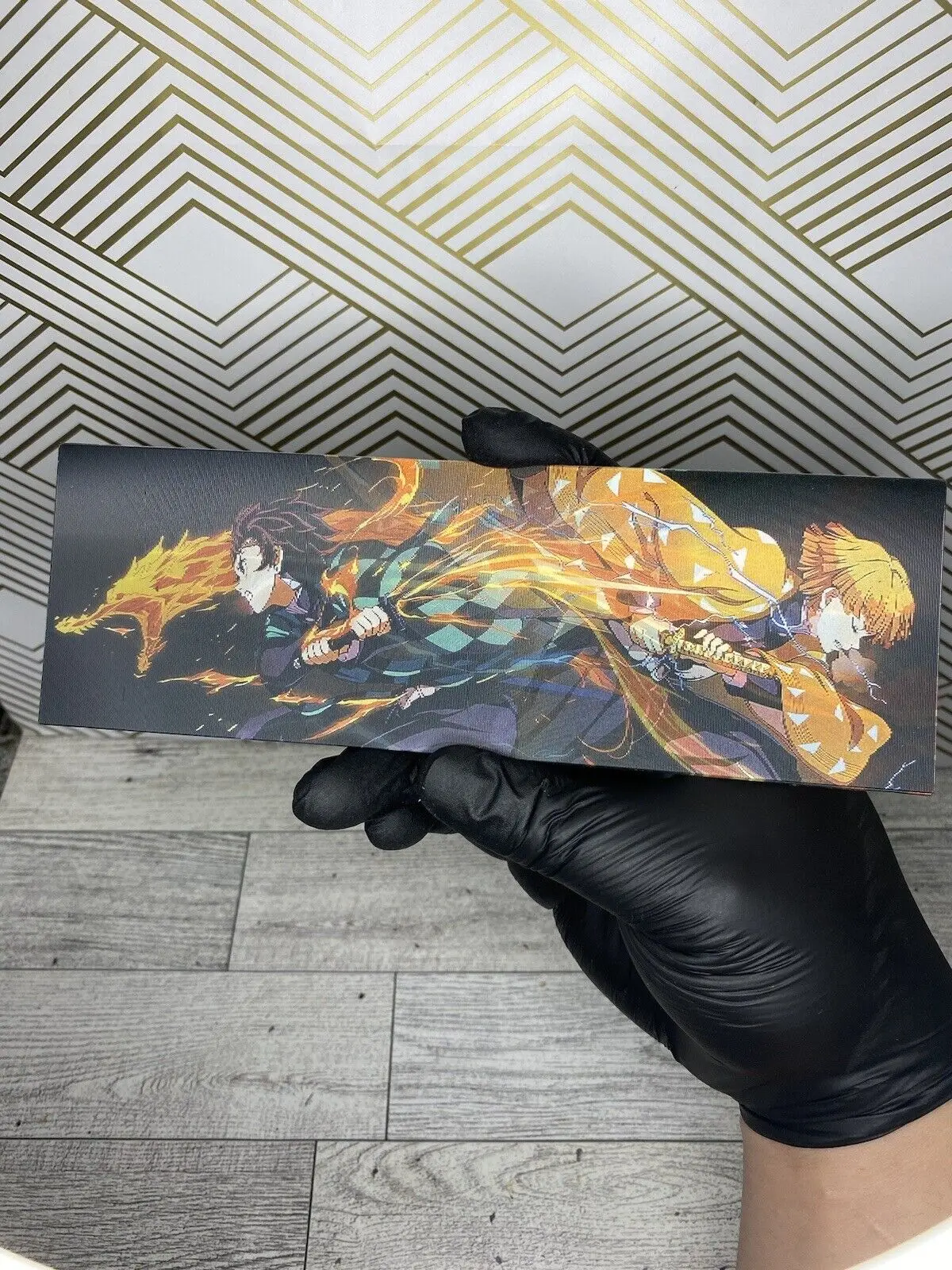 3D Lenticular Motion Demon Slayer Tanjiro & Zenitsu Peeker Car Sticker - Self-Adhesive Weatherproof Car Decals, Vehicle Exterior Decoration Automotive Accessories, Anime Sticker