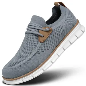 Mens Oxfords Lace-Up Lightweight Casual Walking Shoes Fashion Sneakers Walking Shoes Knitted Mesh Breathable AndComfortable Platform Sneakers