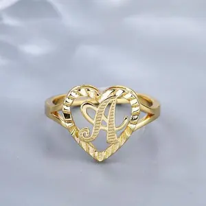 Vintage country style adjustable nugget ring 26 letters for women and couples, suitable as a gift for parties and travel