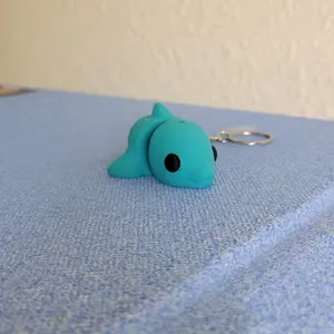 3D Printed Articulating Baby Dolphin Keychain