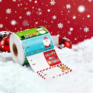 Christmas Present Tags Stickers 1 Roll Self Adhesive Perfect for Gift Wrapping and Holiday Party Decorations