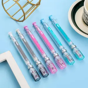 6pcs/set Medical Syringe Gel Ink Pens - Realistic Squeeze-Activated Rollerball Pens with Gel Refill System, Squeeze-to-Write Action for Nurses, Doctors, Medical Students - Durable Plastic Vaccine-Themed Writing Tools Special Pen