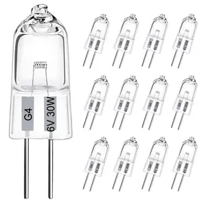 24 Pack G4 Halogen Bulbs,6v 30w Bulb Mini Spotlight Bulbs 2 Pin Clear Capsule Lamp Bulb,Dimmable 2700K Warm White Light Bulbs