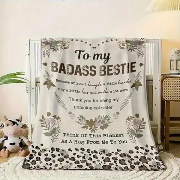 Flannel High-Definition Printed Blanket, Sister Gift, BFF Gift, Best Friend Gift, Gift, Decor, Suitable for Sofa, Bed, Travel, Outdoor, Comfortable, Office, Flannel Blanket, Small Cover, Nap Mat, Air Conditioning Blanket