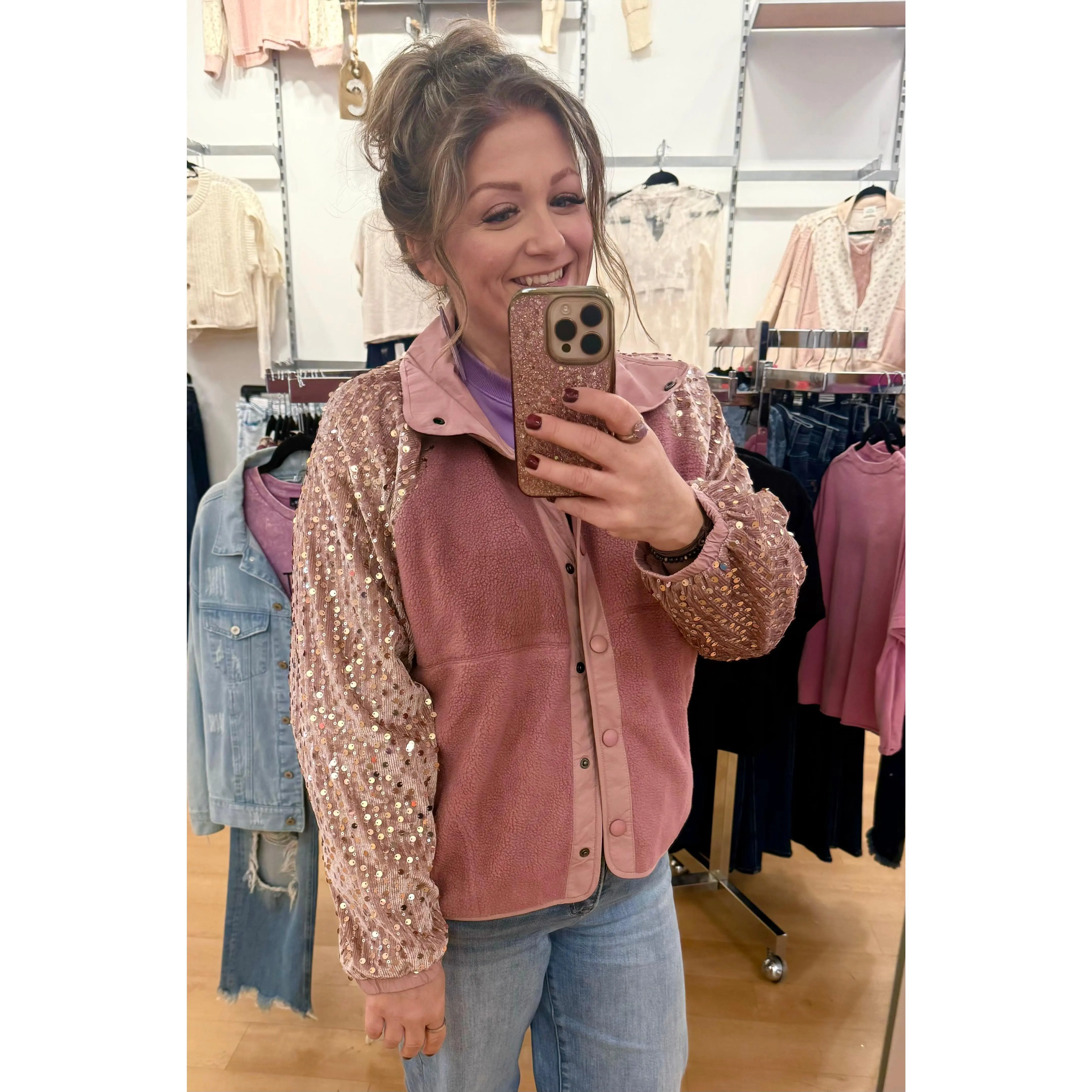 Glitter Kiss Fleece Jacket