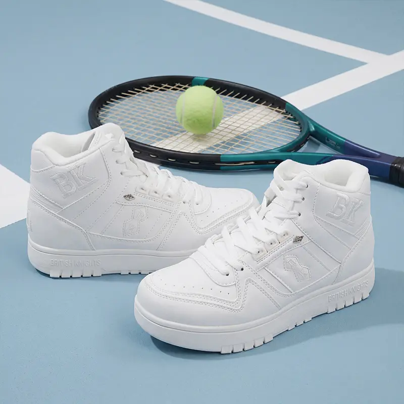 British Knights Women's High-Top White Casual Shoes - Retro Style, Aesthetic, Simple Fits, Walking Shoes, Comfy Trainers for Spring & Summer, TikTok Shop Back to School Stock Up Sale, Footwear, Sporty Chic, Hip Hop Style, Ankle