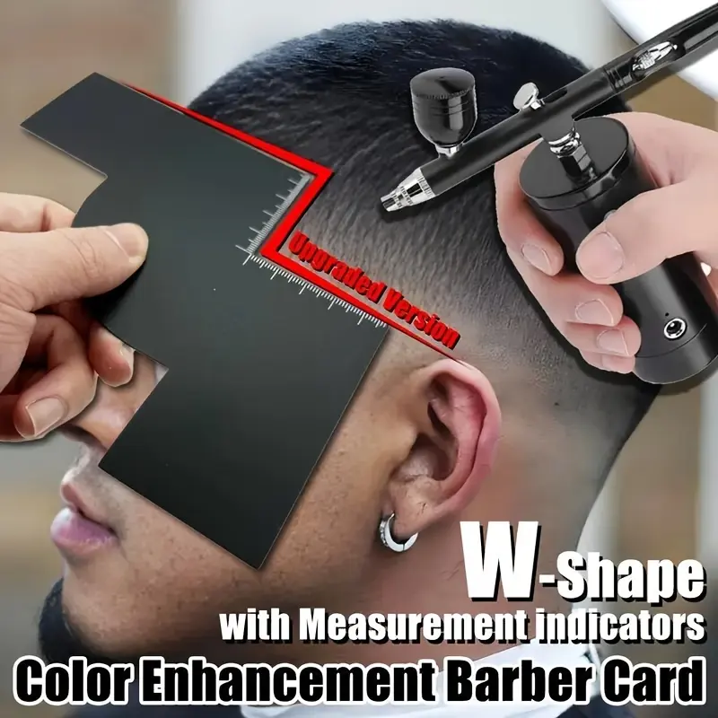 Upgraded W-Shape Barber Card  Precision Hairline & Beard Shaping Tool with Measurement Guides Heatless Styling Tools Barber Supplies