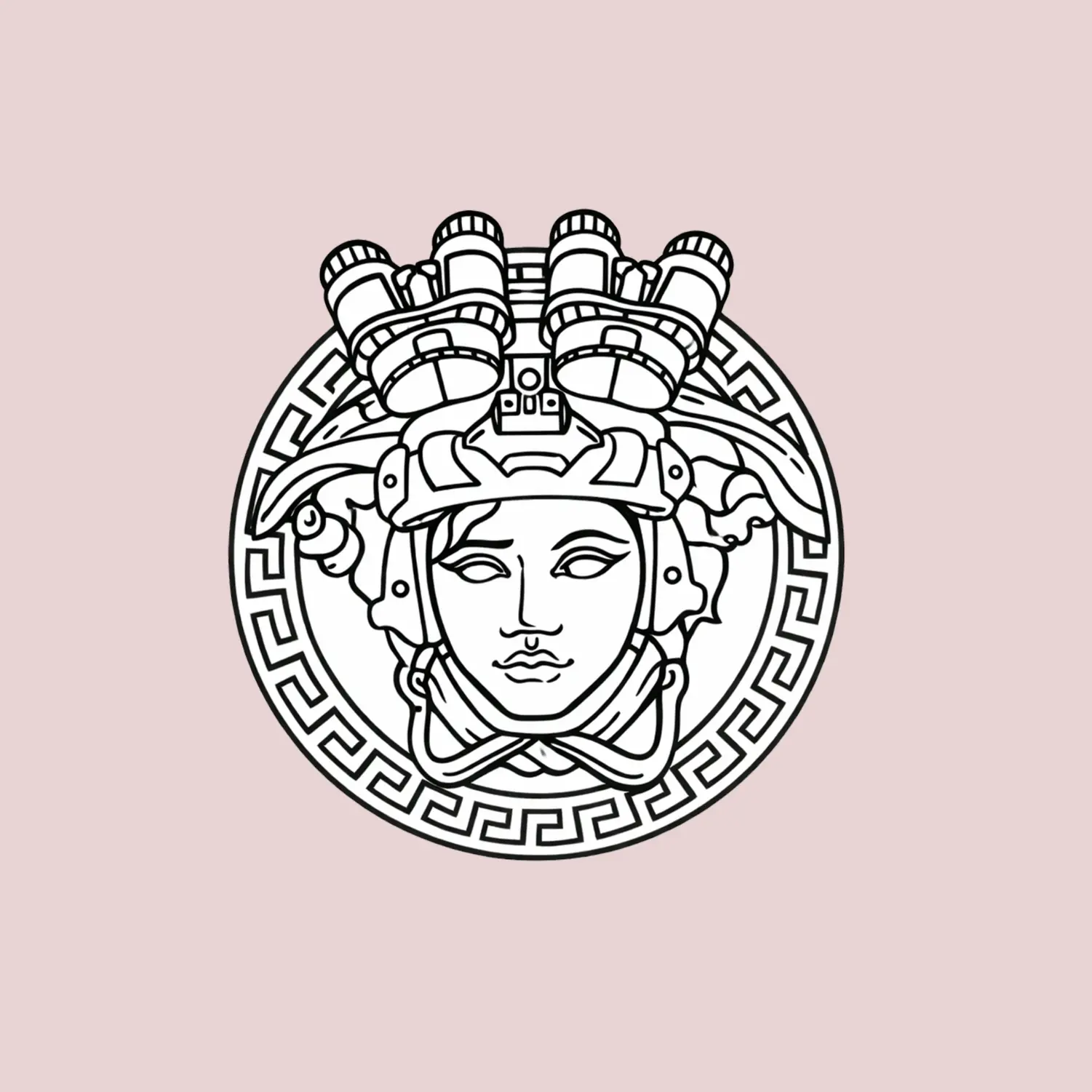 Night Vision Medusa Sticker, Tactical Goddess Line Art Vinyl Decal for Laptop, Notebook, Gaming Gear