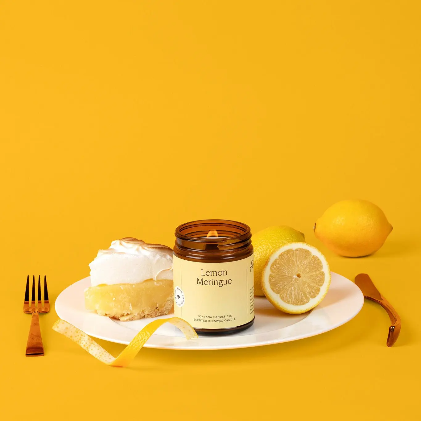 Fontana Candle Co Summer Jar Candle - Lemon Meringue, Golden Grove, Sea Salt - 40 Hour Burn Time, Natural Aroma for Home Decor