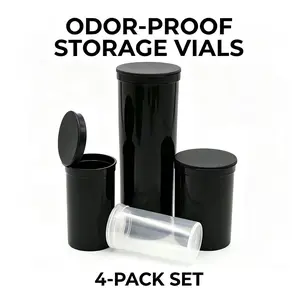 4-Pack Premium Odor-Proof Stash Jars – Airtight Smell-Proof Containers for Kitchen & Pantry Organizatio