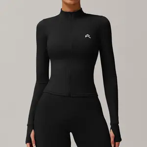 [With Logo] Oneractive  BreathableNaked Feel Zipper Jacket Women Quick Dry Tight Running Fitness Yoga Top