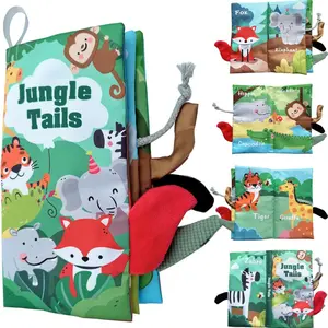 Cloth Book Early Education Toy, Toddler Busy Book, Toddler Books, Preschool Busy Book, Learning Activity Book, Tear-Resistant 3D Tail Book, Bite-Safe Learning Book, Various Themes, Ideal Daily Teaching Aid