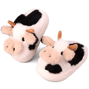 Cow Opening Linen Slippers Are Suitable For Girls To Wear At Home In Winter And All Seasons. They Are Soft And Cute Footwear Walking Shoes Comfort
