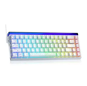 Aula HERO 68HE – 60% Gaming Keyboard with Hall Effect Magnetic Switches, Rapid Trigger, 8K Polling Rate, 0.125ms Latency, White Contour Line Side Engraving, RGB Backlit, Side-Printed PBT