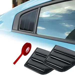 for  2011-2024 Side Window Louvers Air Vent Scoop Shades Cover Blinds ABS (Black)