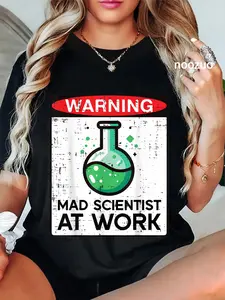 100% Cotton Halloween Mad Scientist at Work Nerd Costume Men Women T-Shirt