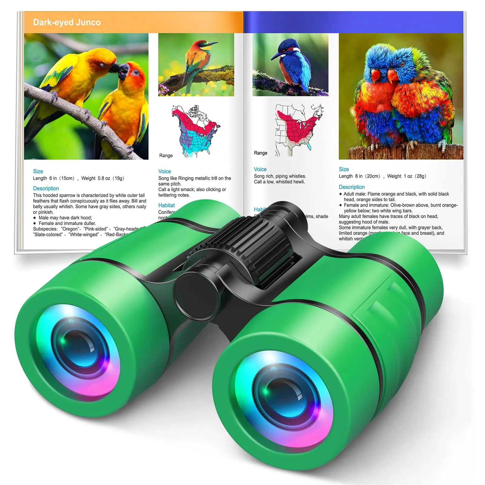 Topoptical Kids Binoculars for Boys Ages 3-7, Bird Watching Hiking Essentials Camping Toy, Outdoor Travel Gift, Camping Accessories, Travel Accessory, Camping Gear, Camping Supplies, Camping Equipment, Fully Coated Lens