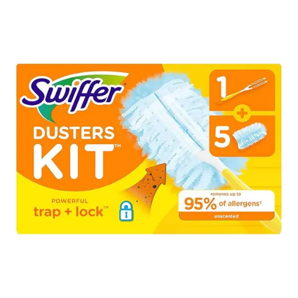 Swiffer Dusters Starter Kit, Includes 1 Handle & 5 Duster Refills, Dust Cleaning Kit