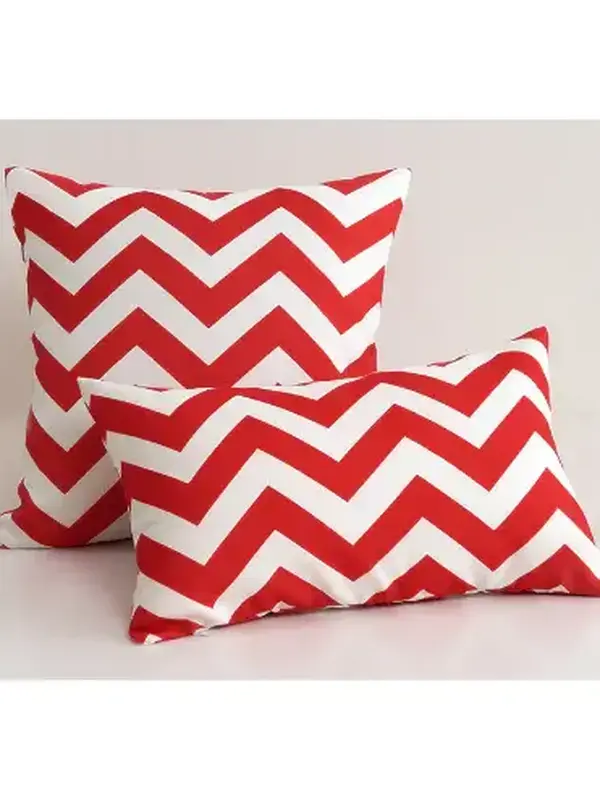 Set of 2 Stripes/Waving Outdoor Waterproof Throw Pillows (With Inserts)  2 sizes