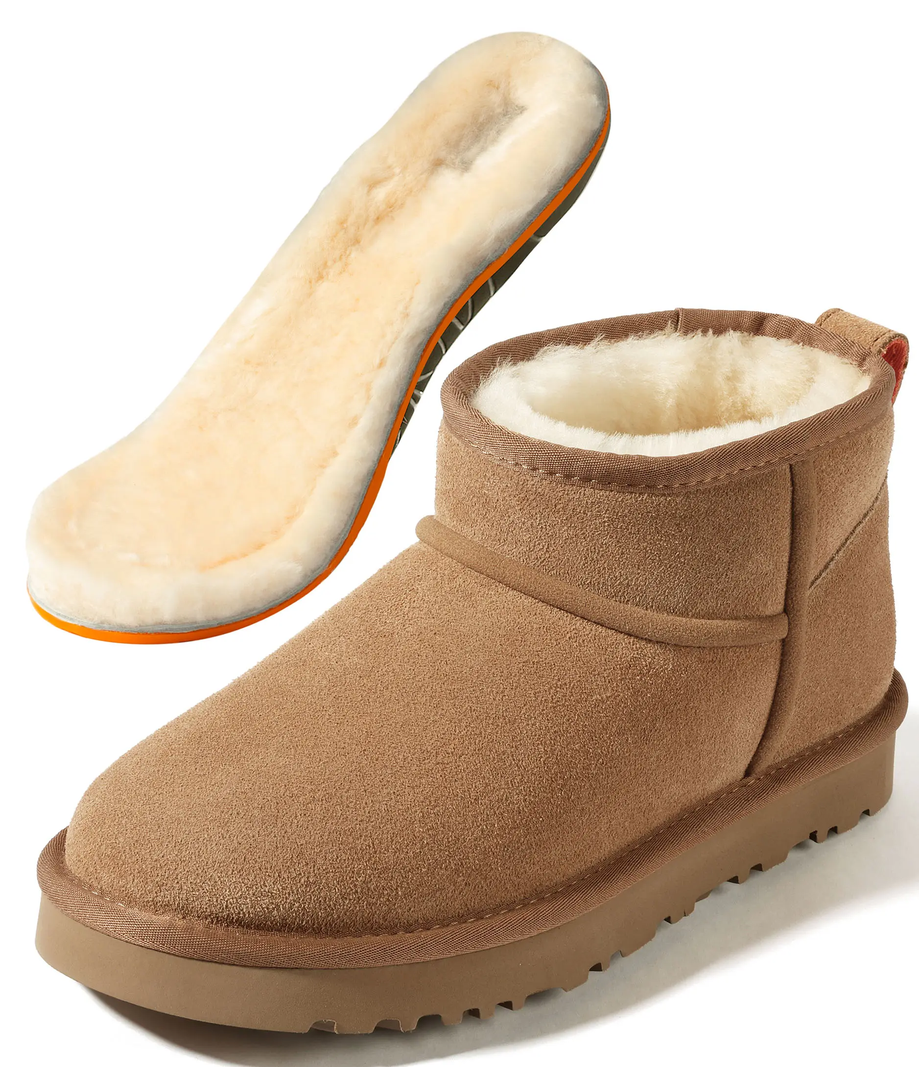 Mel&Syd Mini Boots Women With Arch Support: Plantar Fasciitis Relief - 100% Australian Sheepskin Lining & GEL Cushion Orthotic Insoles - Thermal Winter Boots for Women, Moms & Nurse