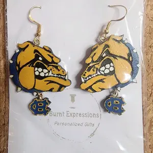 Handmade earrings, Handmade jewelry, Chapel Hill ISD Bulldogs earrings