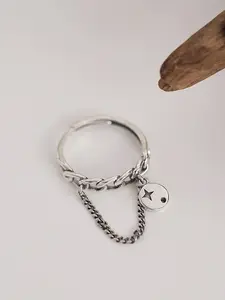 Women's S925 Silver Chain Dual-Layer Open Ring, Sweet Cool Style Adjustable Tail Ring, Light Luxury Trend Stackable Jewelry Gift, Exquisite Trendy Ring, Stackable Rings, Unique Rings, Fashion Rings, Beautiful Rings