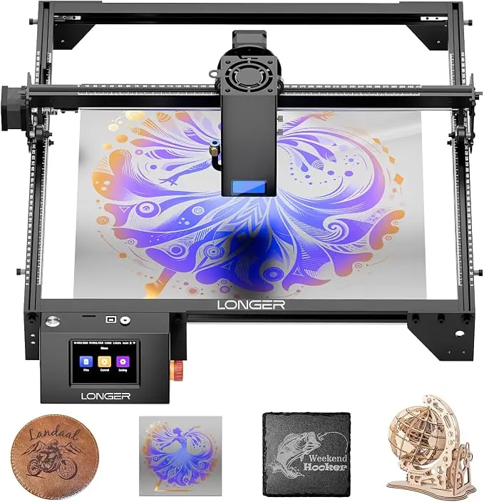 LONGER Ray5 20W Power Laser Engraver-Cutter, 24000mm/min High Speed, High Precision Tool for Metal, Wood, Acrylic & Leather, Ideal for Personal Gifts & Crafts Making