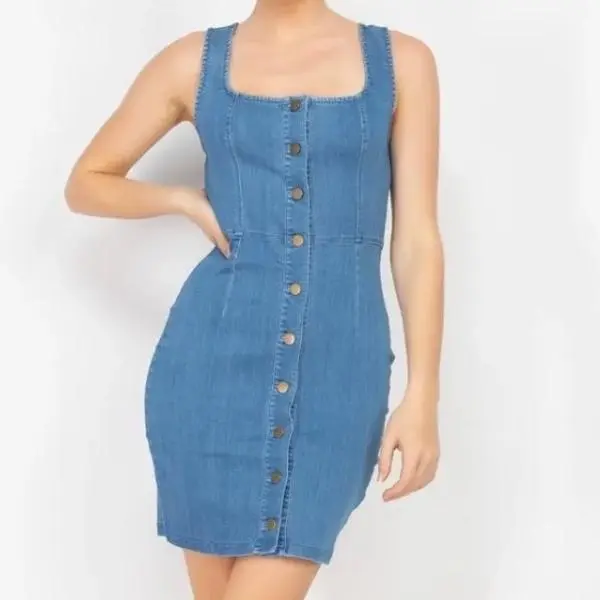 Sleeveless Stretch Casual Denim Jean dress Womenswear women spring