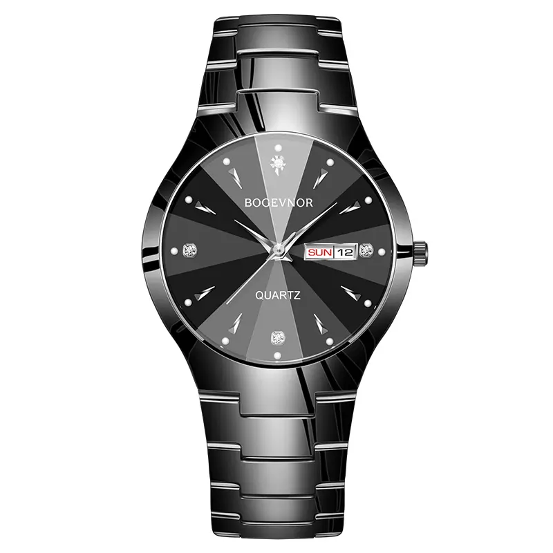 Men's casual and business round dial quartz watch, party fashion watch, daily clothing decoration, versatile trendy birthday gift watch