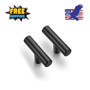 10 Pack 2 inch Cabinet Pulls Matte Black Stainless Steel Kitchen Drawer