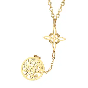 Witch Knot Necklace for Women, Tetragrammaton Pentagram Pendant, Celtic Knot Protection Necklace, Stainless Steel Pagan Wicca Witch Jewelry Gift