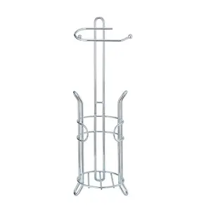 Bathroom Toilet Tissue Paper Roll Storage Holder Stand with Reserve, The Reserve Area Has Enough Space to Store Mega Rolls
