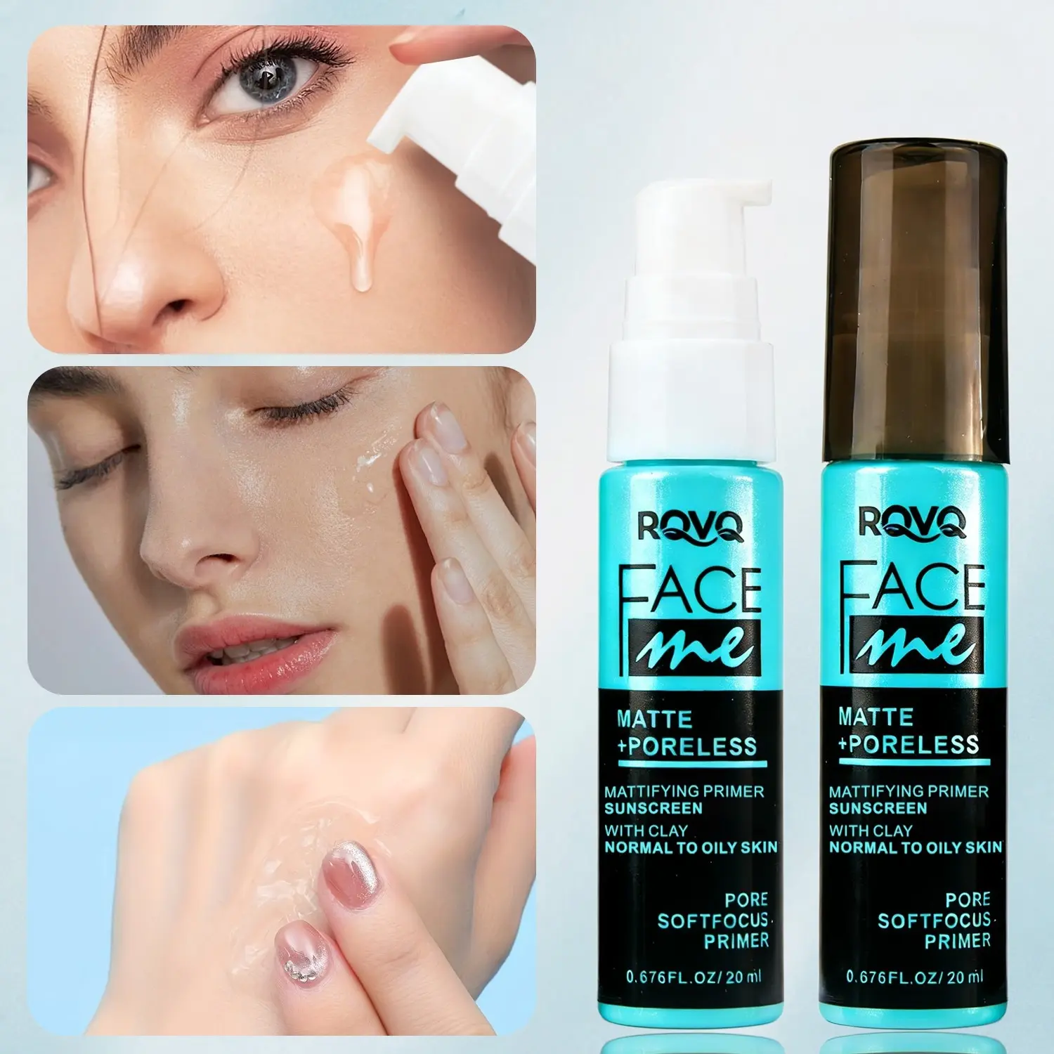 Matte Poreless Mattifying Primer, Makeup Primer - Oil-Control Sunscreen with Clay, Pore Blurring, Waterproof & Long-Lasting, Ideal for Normal to Oily Skin