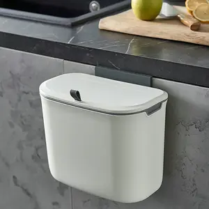 Kitchen Counter Top Compost Trash Can White Pull Top | 1.8 Gallon