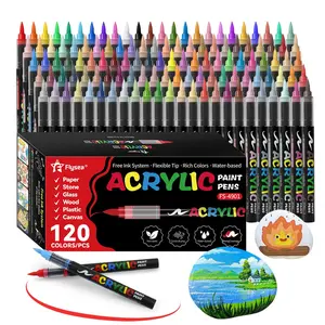 Acrylic Paint Marker Pen Set, 12/24/36/48pcs Acrylic Paint Pens, Art Drawing Supplies for Wood, Stone, Canvas, Glass, Fabric, Eggs and Rock Painting, Ideal for DIY Crafts and Drawing, Colorful Acrylic Markers Art Kit