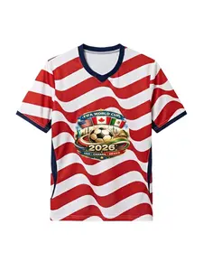 2026 World Cup Host Nation Fan Jersey | Patriotic, Quick-Drying Mesh T-Shirt—Fuel Your Passion for the Game and Showcase Your Host Nation Pride! Top Tropical