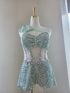 Romper Quinceañera para baile sorpresa color menta size S