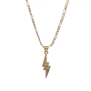 Gold Plated Lighting Bolt Necklace